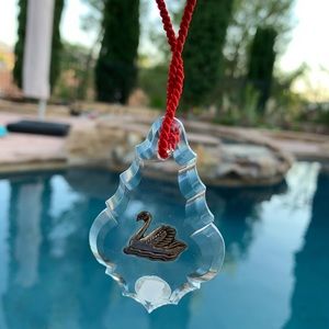 R&B Sterling Silver Swan in a Glass Ornament